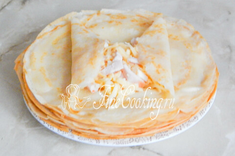 Блинчики с ветчиной и сыром. Шаг 7