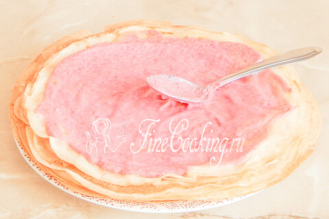 Блинчики со сливочным сыром и малиной. Шаг 16