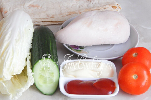 Домашняя шаурма с курицей. Шаг 1