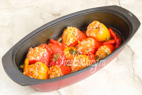 Фаршированный перец с мясом и рисом. Шаг 14
