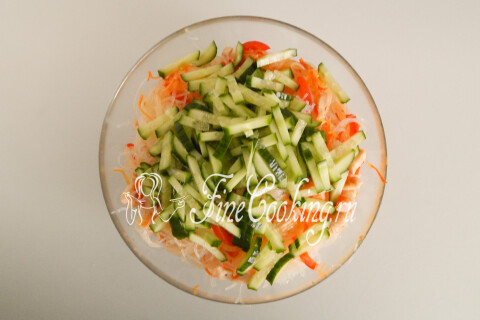 Фунчоза с курицей и овощами. Шаг 14