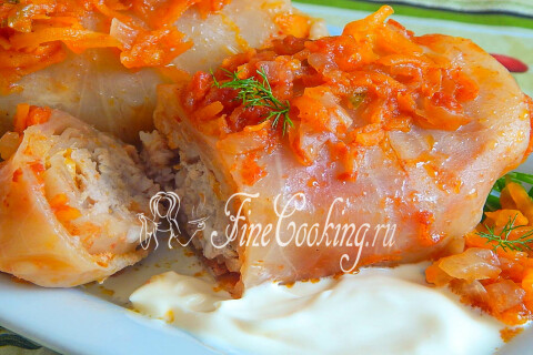 Готовое блюдо: Голубцы с мясом и рисом
