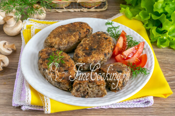 Постные котлеты из гречки с грибами