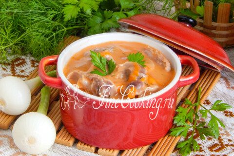 Готовое блюдо: Гуляш из куриных желудков