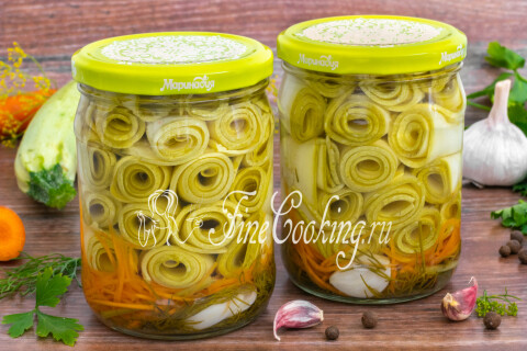 Готовое блюдо: Кабачки на зиму, маринованные рулетиками