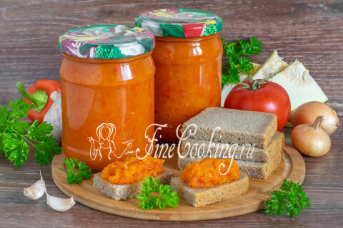 Готовое блюдо: Кабачковая икра через мясорубку на зиму
