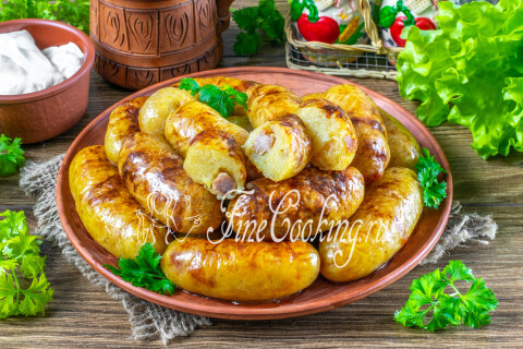 Готовое блюдо: Картофельная колбаса