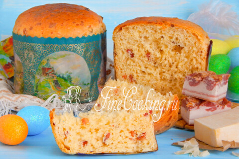 Готовое блюдо: Кулич неаполитанский с грудинкой и сыром