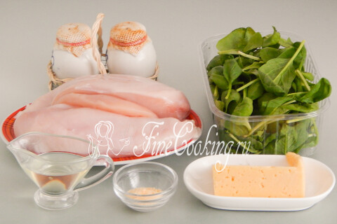 Куриная грудка с сыром и шпинатом. Шаг 1
