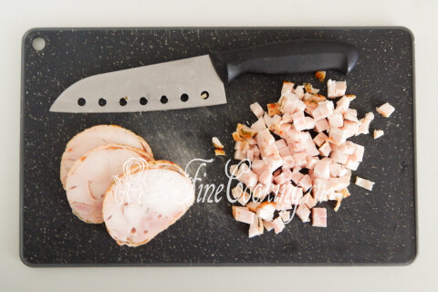 Лодочки из кабачков с сыром и ветчиной в духовке. Шаг 5