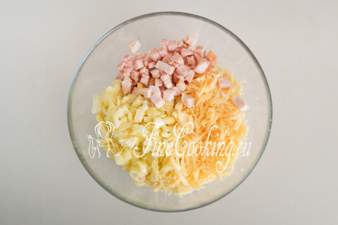 Лодочки из кабачков с сыром и ветчиной в духовке. Шаг 7