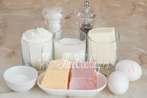 Маффины с сыром и ветчиной. Шаг 1