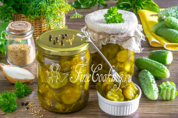 Бургершоны — маринованные огурцы с горчицей и куркумой на зиму