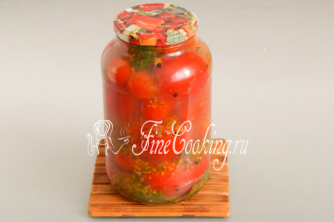 Маринованные помидоры в овощной заливке на зиму. Шаг 12