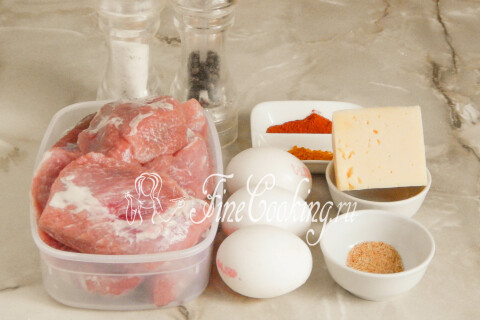 Митлоф (мясной хлеб) с яйцом. Шаг 1