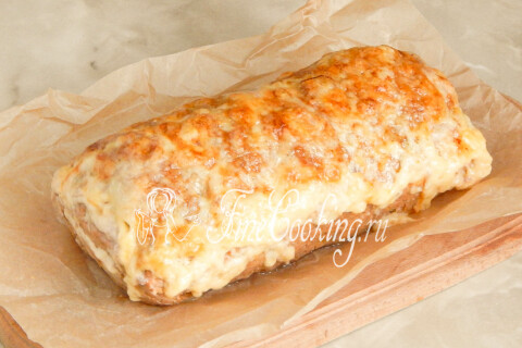 Митлоф (мясной хлеб) с яйцом. Шаг 10