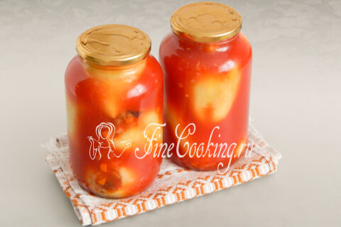 Перец, фаршированный овощами, на зиму. Шаг 14