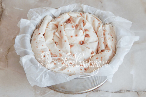 Пирог из лаваша с сыром. Шаг 7