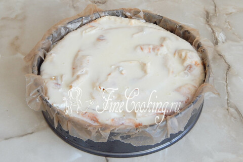 Пирог из лаваша с творогом и персиками. Шаг 10