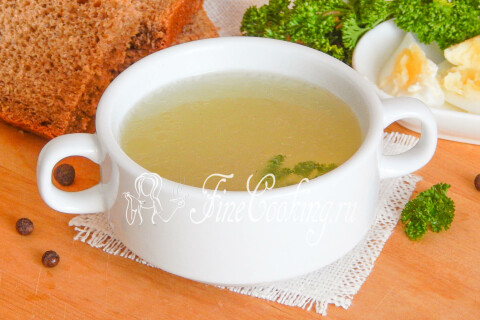 Готовое блюдо: Прозрачный куриный бульон