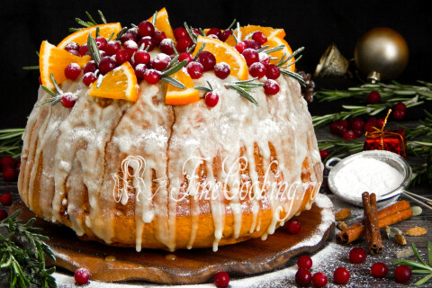 Готовое блюдо: Рождественский кекс с тыквой, орехами и клюквой