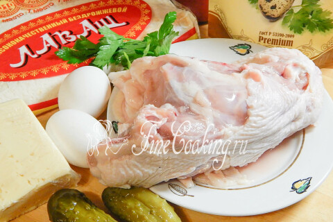 Рулетики из лаваша с курицей. Шаг 1
