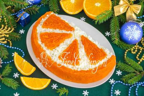 Салат на Новый год Долька апельсина. Шаг 15