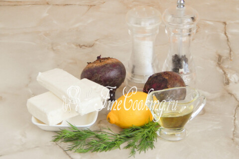 Салат из свеклы с сыром фета. Шаг 1