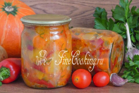 Готовое блюдо: Салат из тыквы на зиму
