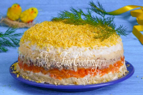Готовое блюдо: Салат Мимоза с сыром