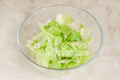 Салат с красной рыбой с цитрусовыми. Шаг 2