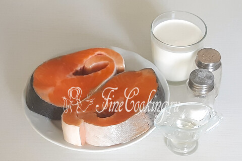 Стейки форели в сливках на сковороде. Шаг 1