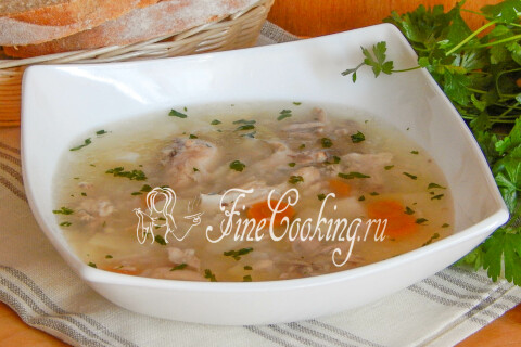 Готовое блюдо: Суп куриный с рисом