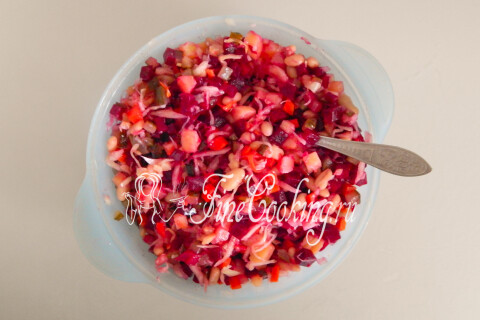 Винегрет с фасолью. Шаг 11