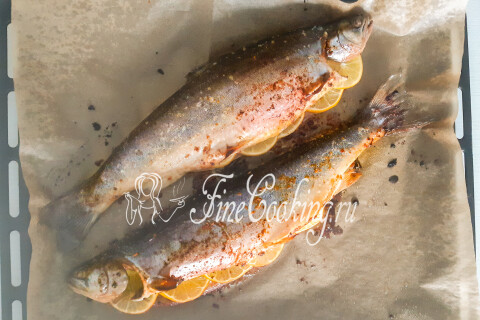 Вкусный голец, запеченный в духовке. Шаг 9