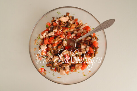 Запеченный перец, фаршированный курицей и грибами. Шаг 13