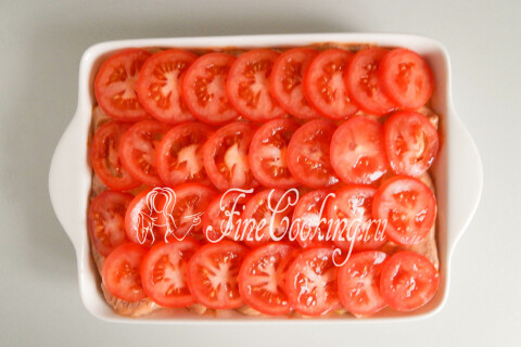 Запеканка из картофеля с курицей, помидорами и сыром. Шаг 10